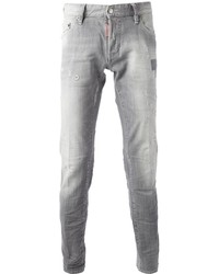 Мужские серые рваные джинсы от DSquared