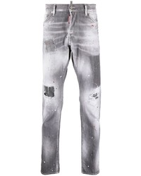 Мужские серые рваные джинсы от DSQUARED2