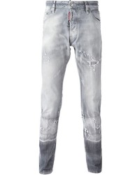 Мужские серые рваные джинсы от DSQUARED2