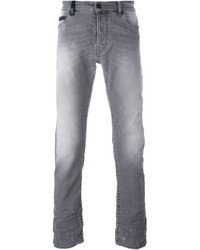 Мужские серые рваные джинсы от Marcelo Burlon County of Milan