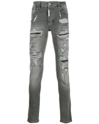 Мужские серые рваные джинсы от Philipp Plein