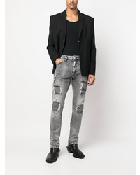Мужские серые рваные джинсы от Philipp Plein