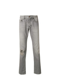 Мужские серые рваные джинсы от Saint Laurent