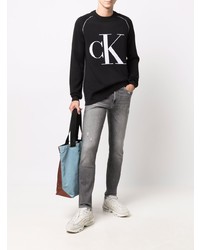Мужские серые рваные джинсы от Calvin Klein Jeans