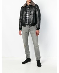 Мужские серые рваные джинсы от Saint Laurent