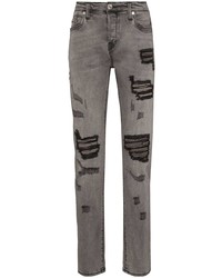 Мужские серые рваные джинсы от True Religion
