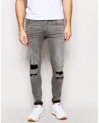 Мужские серые рваные джинсы от WÅVEN