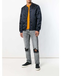 Мужские серые рваные зауженные джинсы от Unravel Project