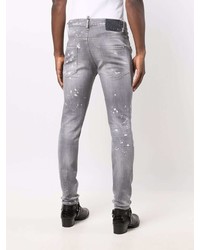 Мужские серые рваные зауженные джинсы от DSQUARED2