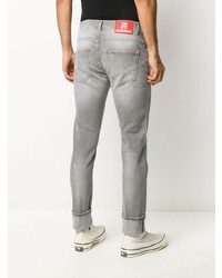 Мужские серые рваные зауженные джинсы от Frankie Morello