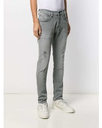 Мужские серые рваные зауженные джинсы от PRPS