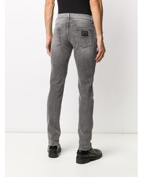 Мужские серые рваные зауженные джинсы от Dolce & Gabbana