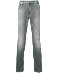 Мужские серые рваные зауженные джинсы от Dondup