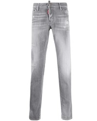 Мужские серые рваные зауженные джинсы от DSQUARED2