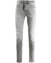 Мужские серые рваные зауженные джинсы от Frankie Morello