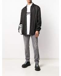 Мужские серые рваные зауженные джинсы от DSQUARED2