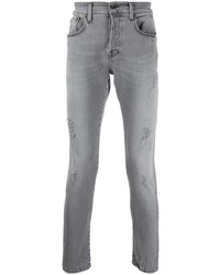 Мужские серые рваные зауженные джинсы от PRPS