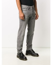 Мужские серые рваные зауженные джинсы от Philipp Plein