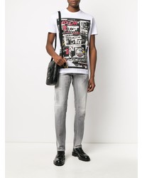 Мужские серые рваные зауженные джинсы от DSQUARED2