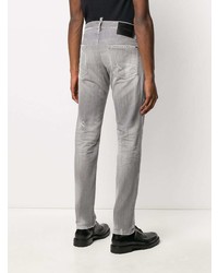 Мужские серые рваные зауженные джинсы от DSQUARED2