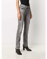 Мужские серые рваные зауженные джинсы от John Richmond