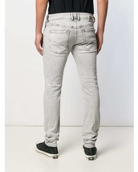 Мужские серые рваные зауженные джинсы от Diesel