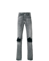 Мужские серые рваные зауженные джинсы от Unravel Project