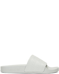 Серые резиновые сандалии на плоской подошве от adidas