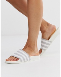 Серые резиновые сандалии на плоской подошве от adidas Originals
