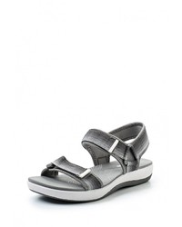 Серые сандалии на плоской подошве от Clarks