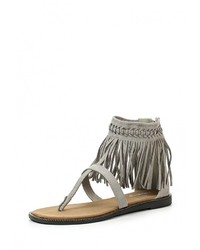 Серые сандалии на плоской подошве от Roberto