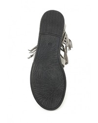 Серые сандалии на плоской подошве от Roberto