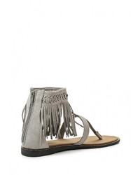 Серые сандалии на плоской подошве от Roberto