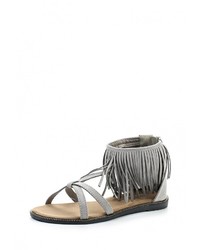 Серые сандалии на плоской подошве от Roberto