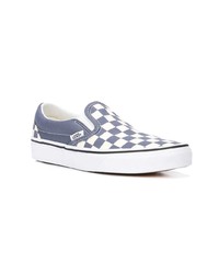 Мужские серые слипоны из плотной ткани в клетку от Vans