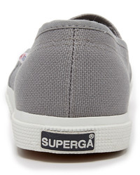 Женские серые слипоны из плотной ткани от Superga