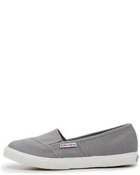 Женские серые слипоны из плотной ткани от Superga