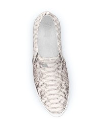 Женские серые слипоны со змеиным рисунком от Swear