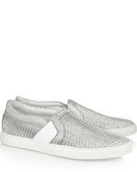 Женские серые слипоны со змеиным рисунком от Lanvin