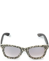 Женские серые солнцезащитные очки с леопардовым принтом от Italia Independent