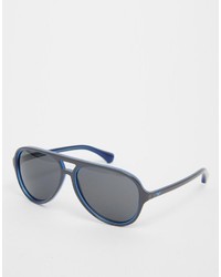 Мужские серые солнцезащитные очки от Emporio Armani