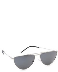 Женские серые солнцезащитные очки от Saint Laurent