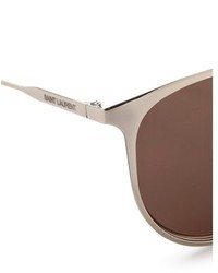 Женские серые солнцезащитные очки от Saint Laurent