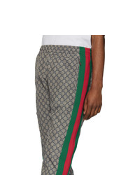 Мужские серые спортивные штаны с принтом от Gucci