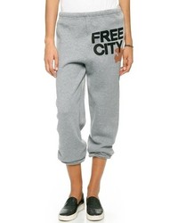 Женские серые спортивные штаны с принтом от Freecity