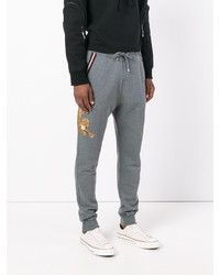 Мужские серые спортивные штаны с принтом от Just Cavalli