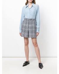 Женские серые твидовые шорты от Thom Browne