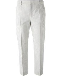 Серые узкие брюки в вертикальную полоску от Paul Smith