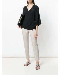 Серые узкие брюки от Peserico