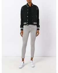 Серые хлопковые джинсы скинни от J Brand